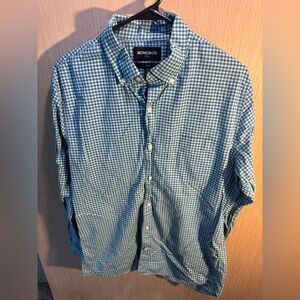 Bonobos Men's Blue and White Checkered Slim Fit Shirt Size Medium Long